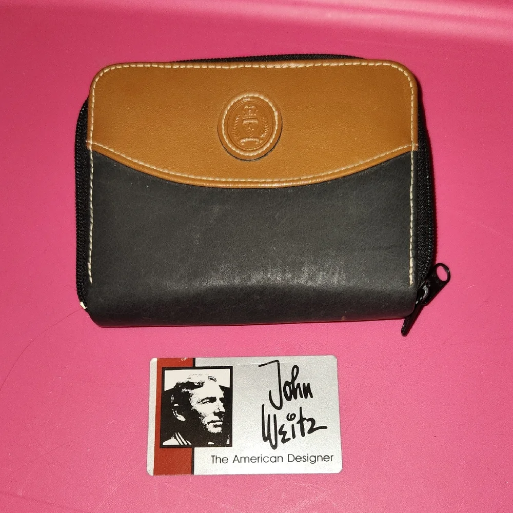 John Weitz Black and Brown Men's Wallet